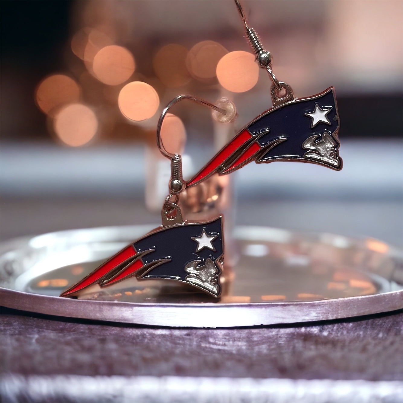 Patriots- Steelers- Broncos NFL Dangle Earrings