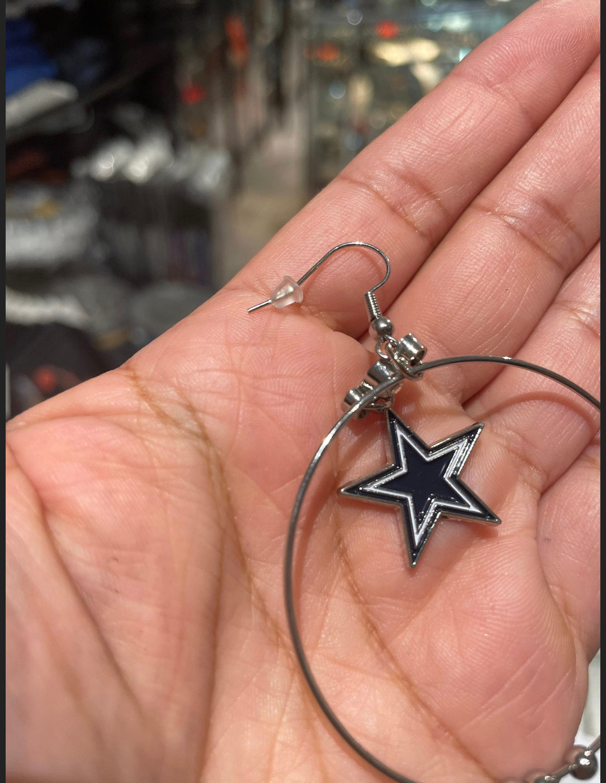 Raider- Cowboys Hoop Earrings
