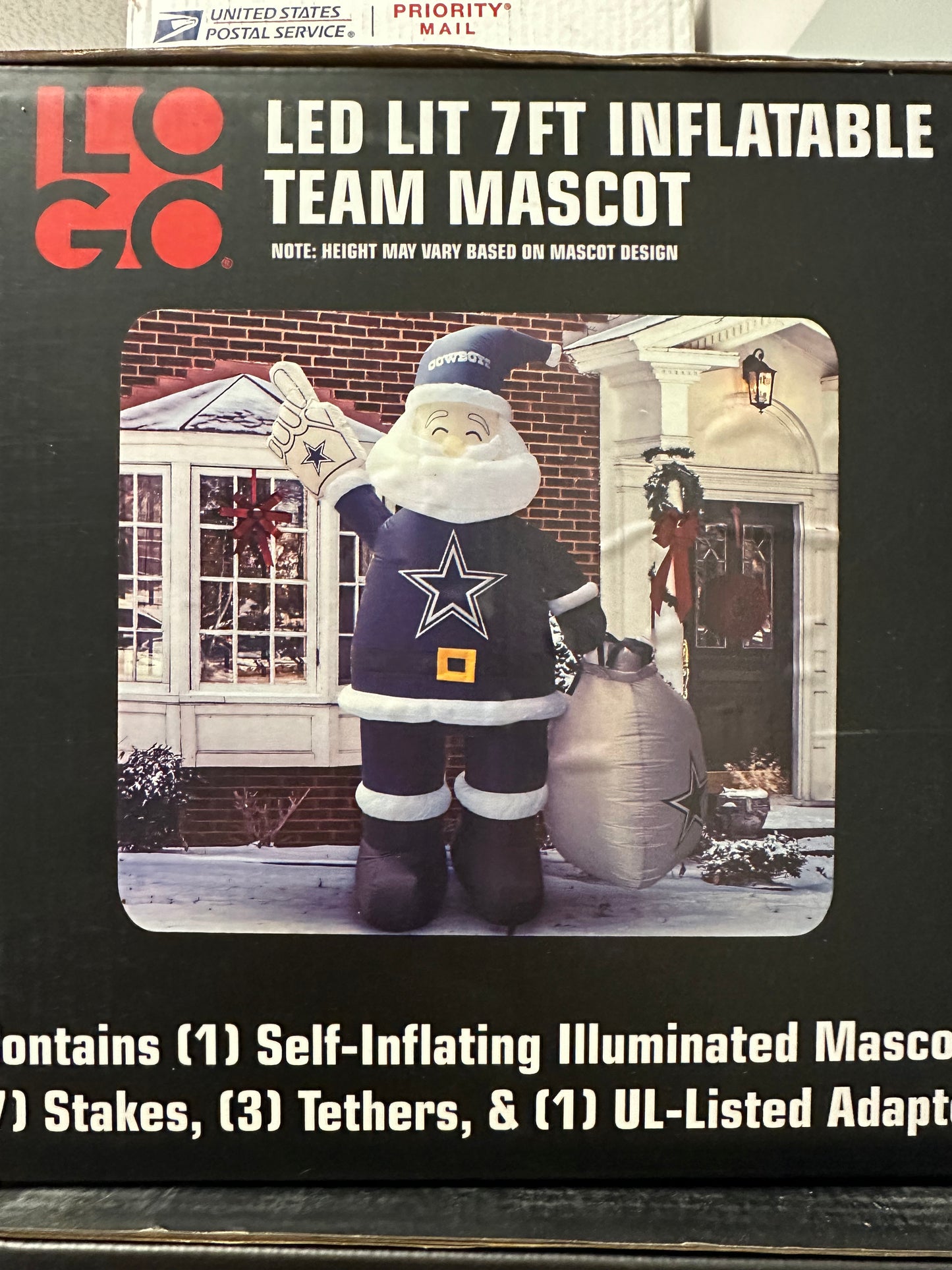 Dallas Cowboys Inflatable Santa 7 Ft Tall