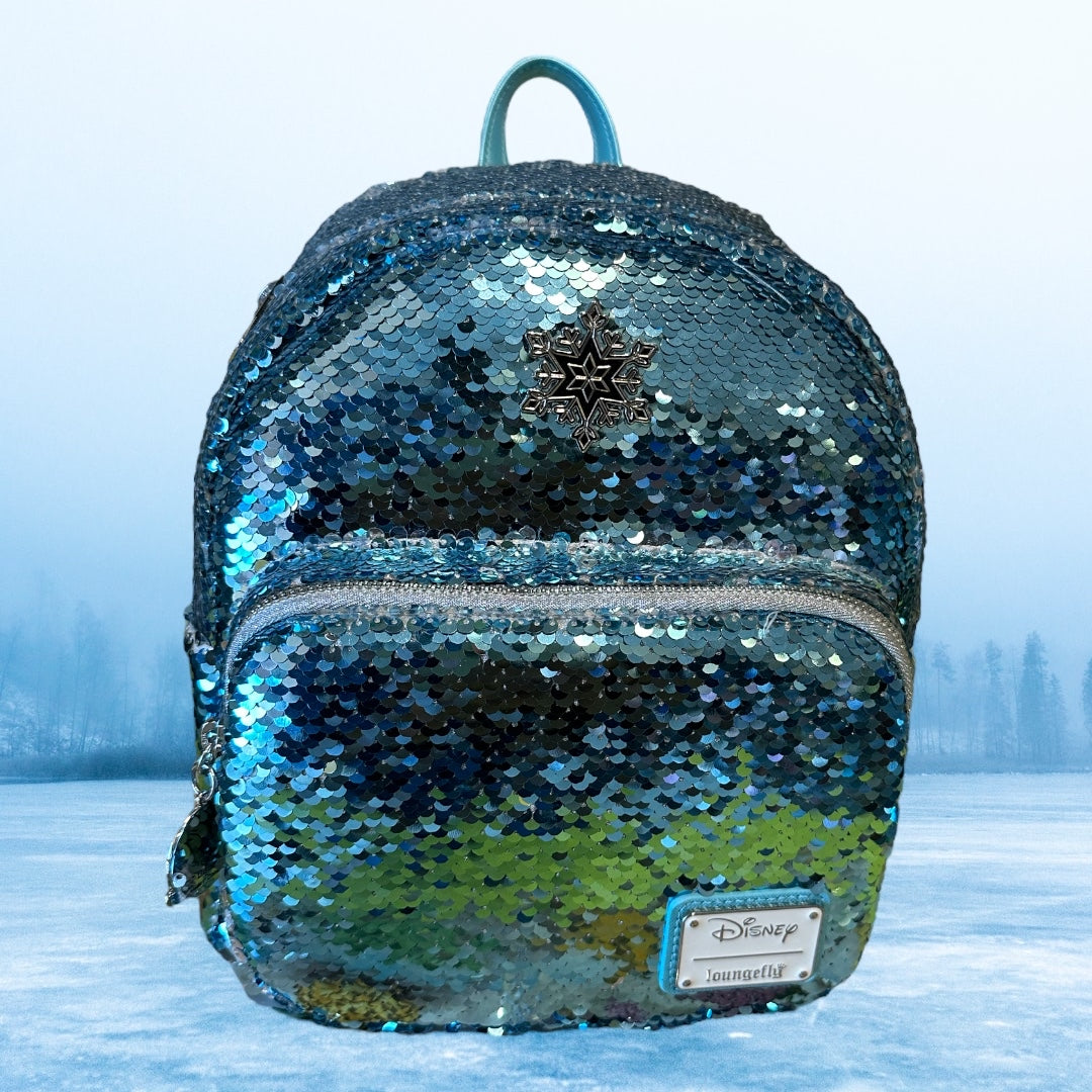 Loungefly Disney Frozen Elsa Reversible Sequin Mini Backpack