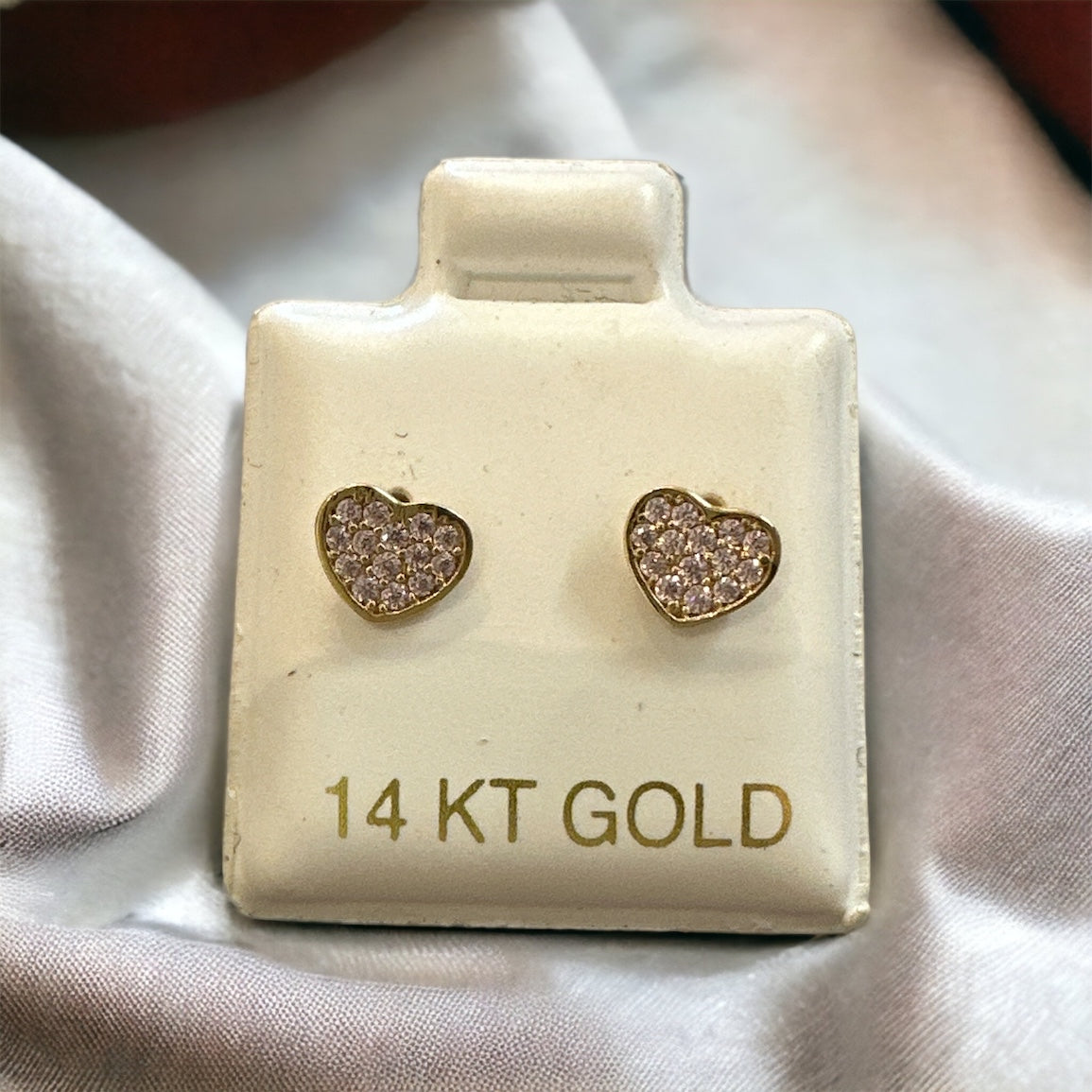 14K Gold Heart Earrings