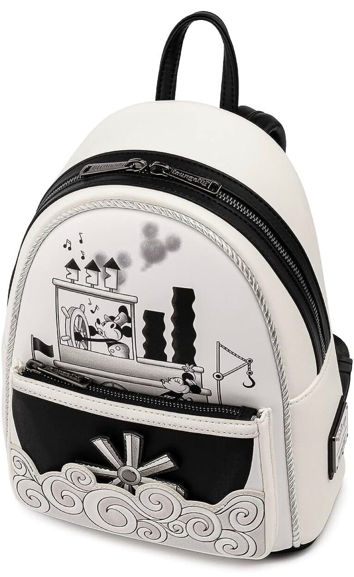 Loungefly Disney Mickey Steamboat Willie Music Cruise Womens Double Strap Shoulder Bag Purse