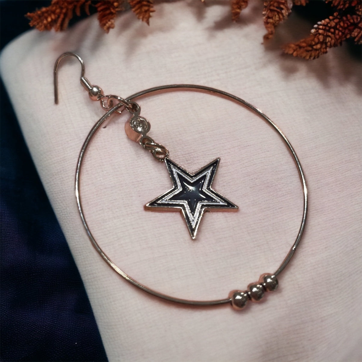 Raider- Cowboys Hoop Earrings