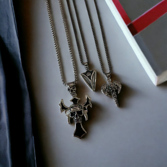 Retro Skull Cross Necklace