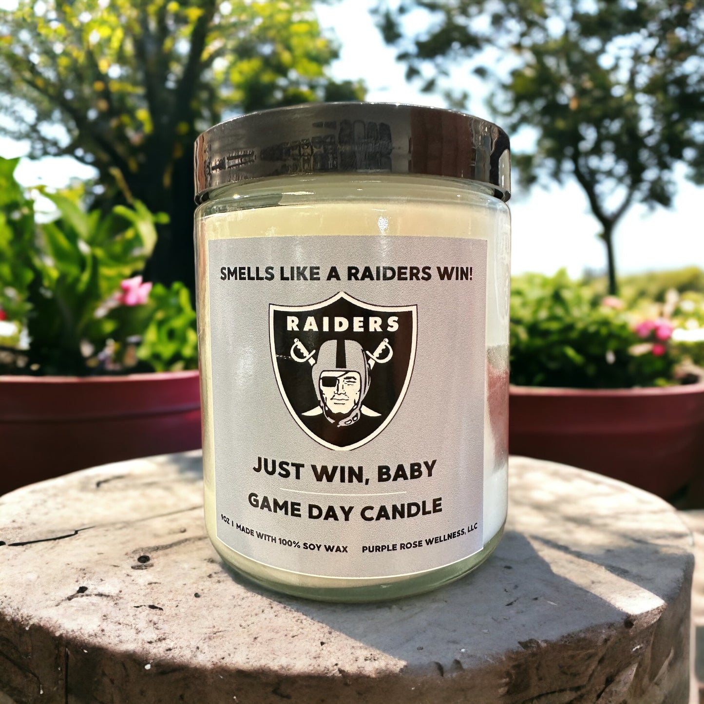 Raiders Football Candle