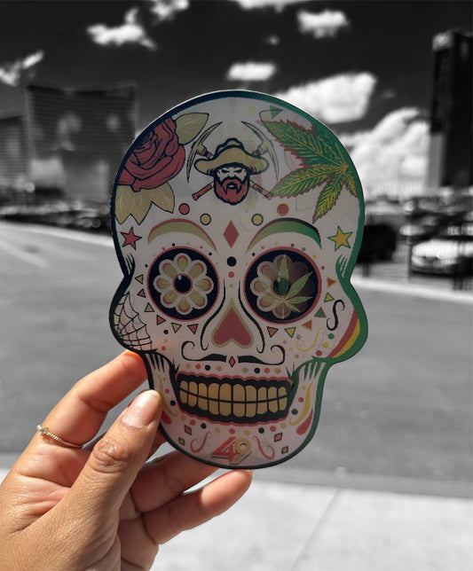 Weed Skull Candy Sticker Decal