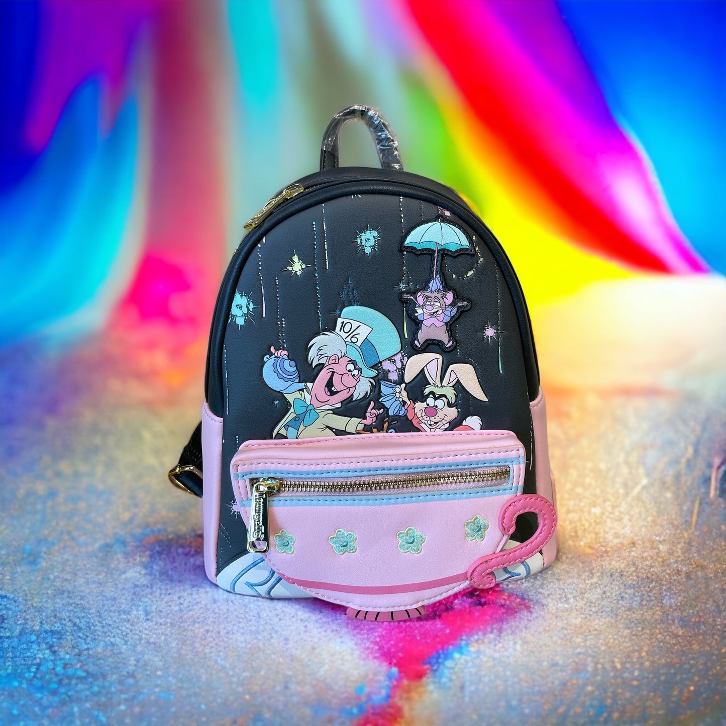 Loungefly Disney Alice in Wonderland A Very Merry Birthday To You Womens Double Strap Shoulder Bag Purse