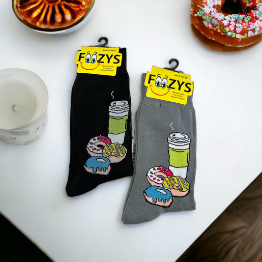 Doughnuts & Coffee - Themed Novelty Socks