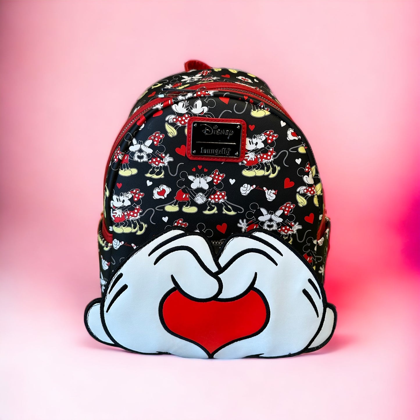 Loungefly MickeyMinnie Heart Hands Mini Backpack