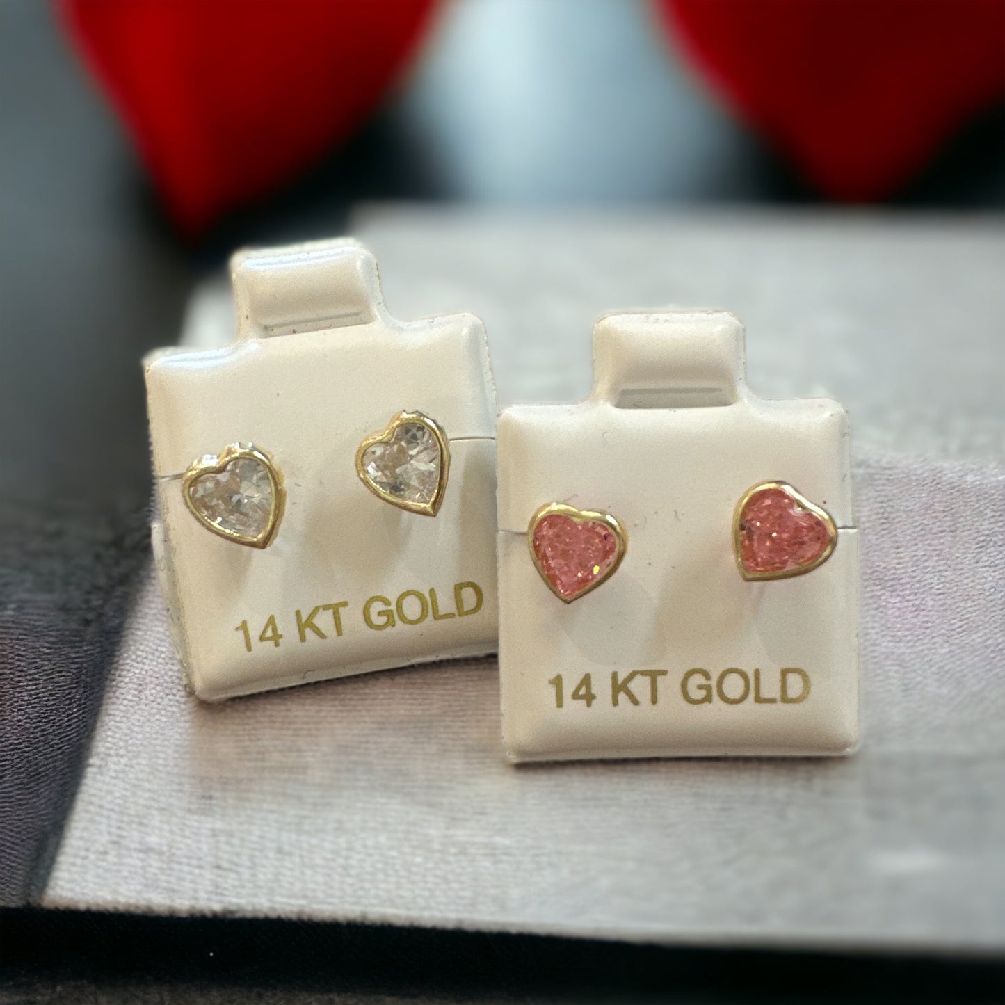 14K Gold Heart Earrings