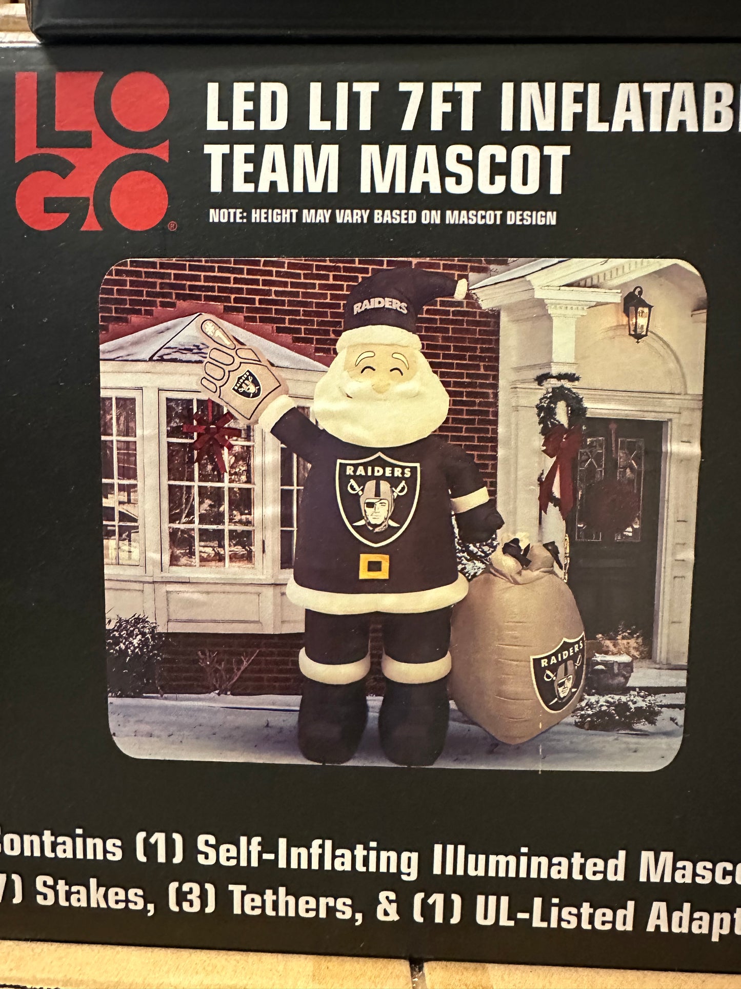 Raiders Inflatable Santa 7 Ft Tall