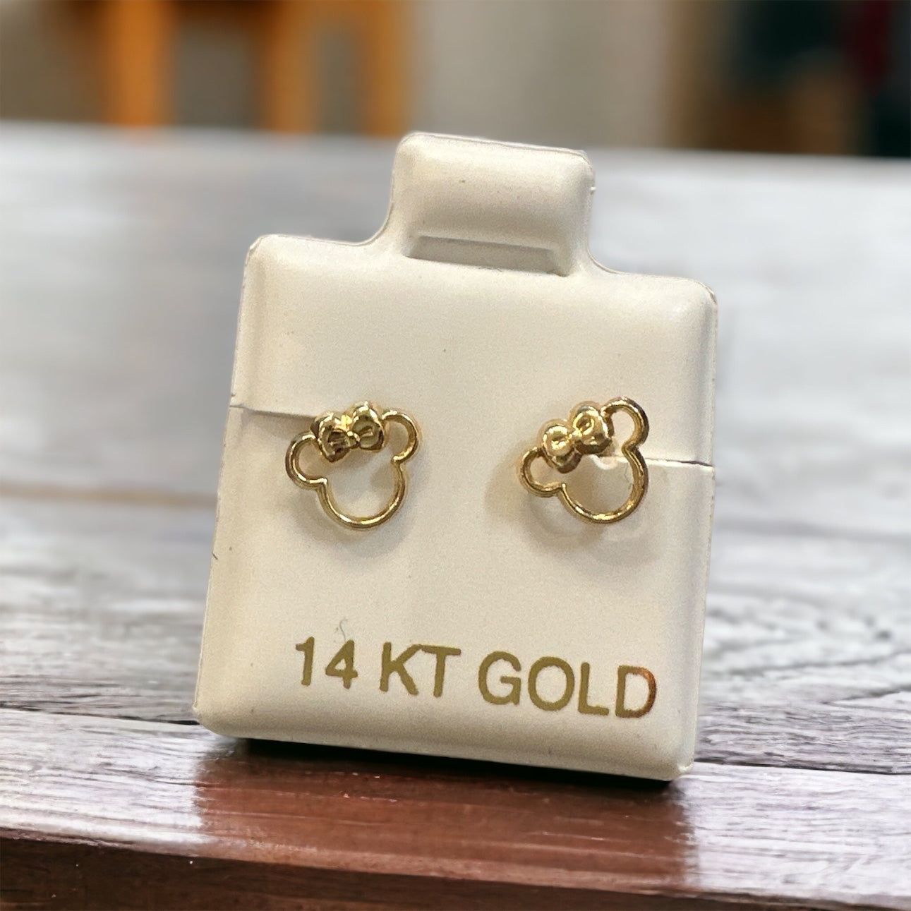 14K Gold Minnie Earrings