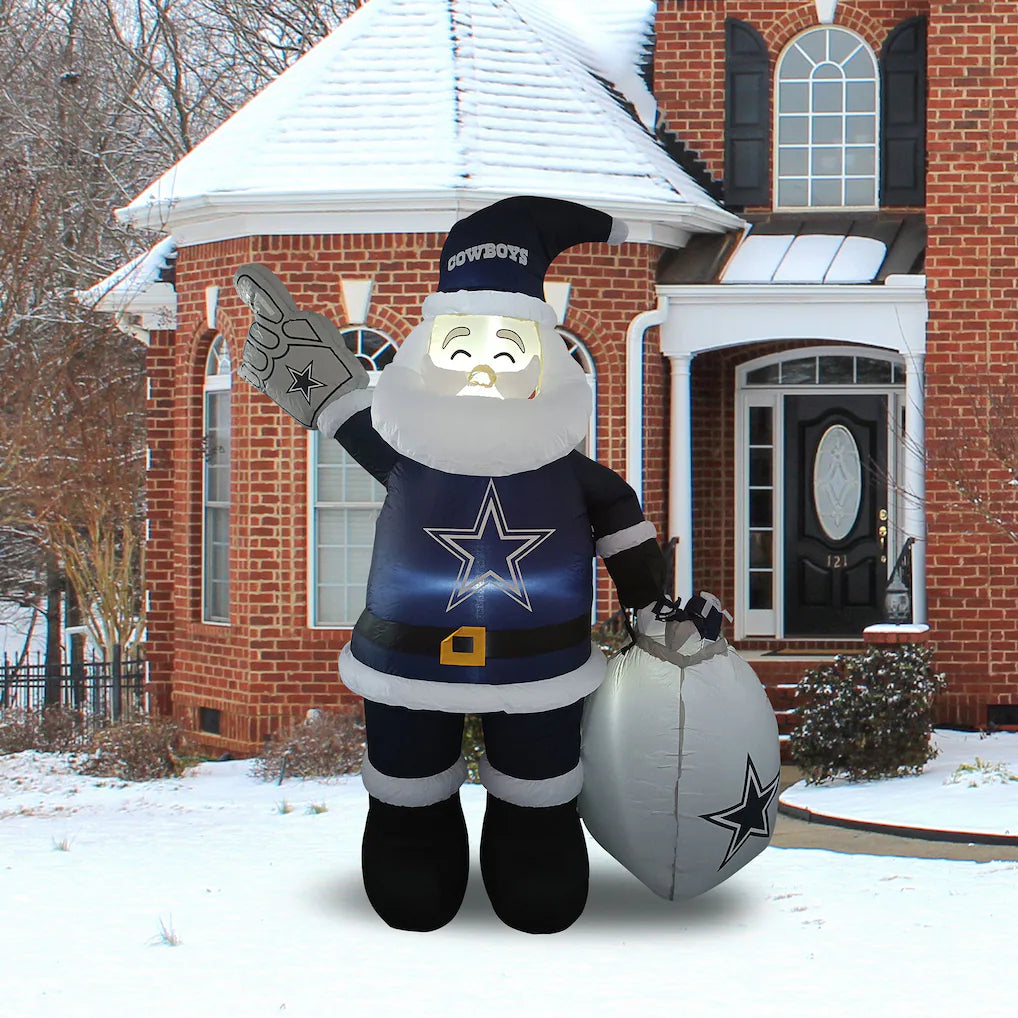 Dallas Cowboys Inflatable Santa 7 Ft Tall