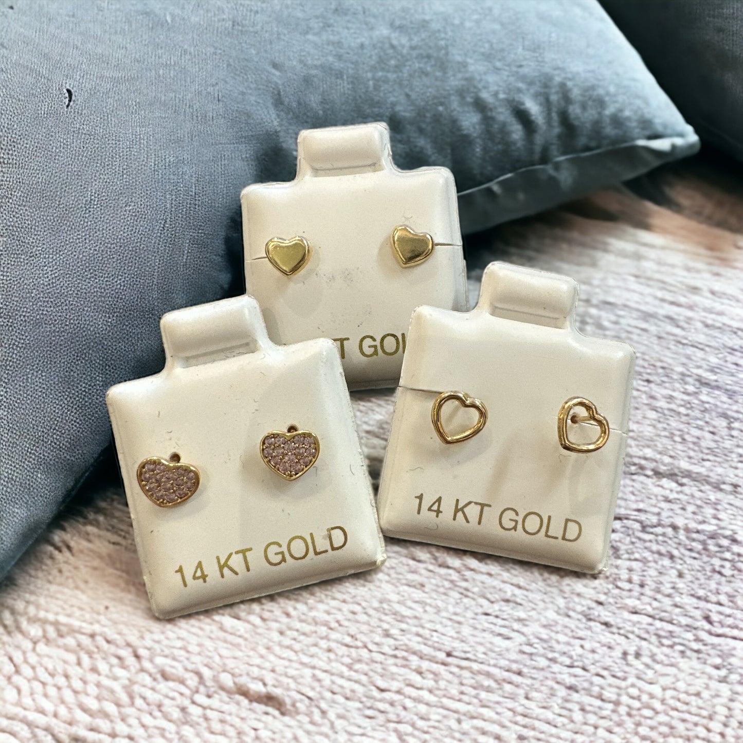 14K Gold Heart Earrings