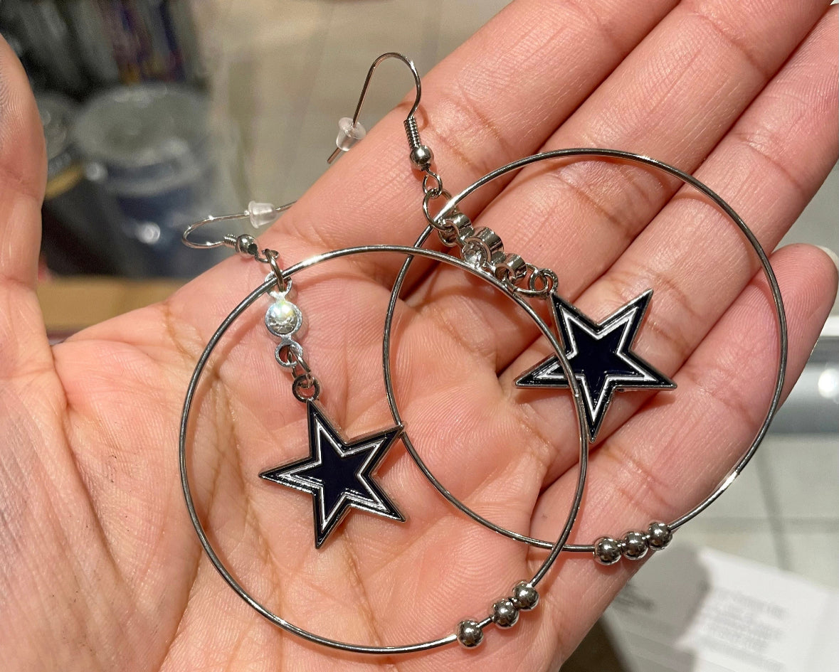 Raider- Cowboys Hoop Earrings