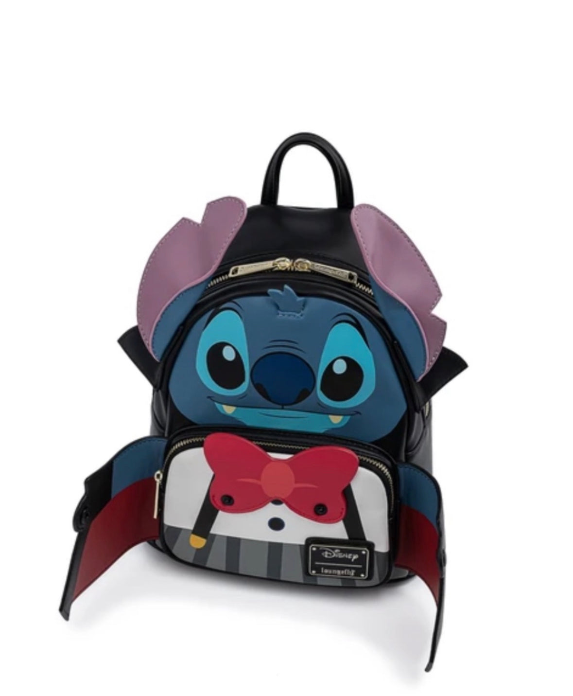 Loungefly Disney Vampire Stitch Bowtie Womens Double Strap Shoulder Bag Purse