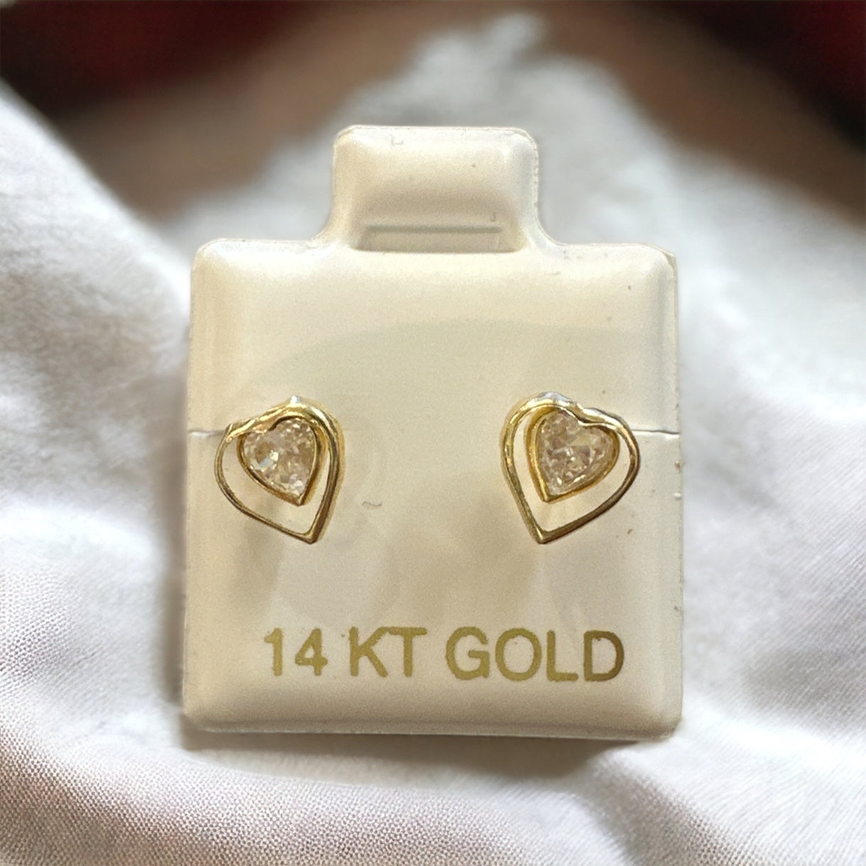 14K Gold Heart Earrings