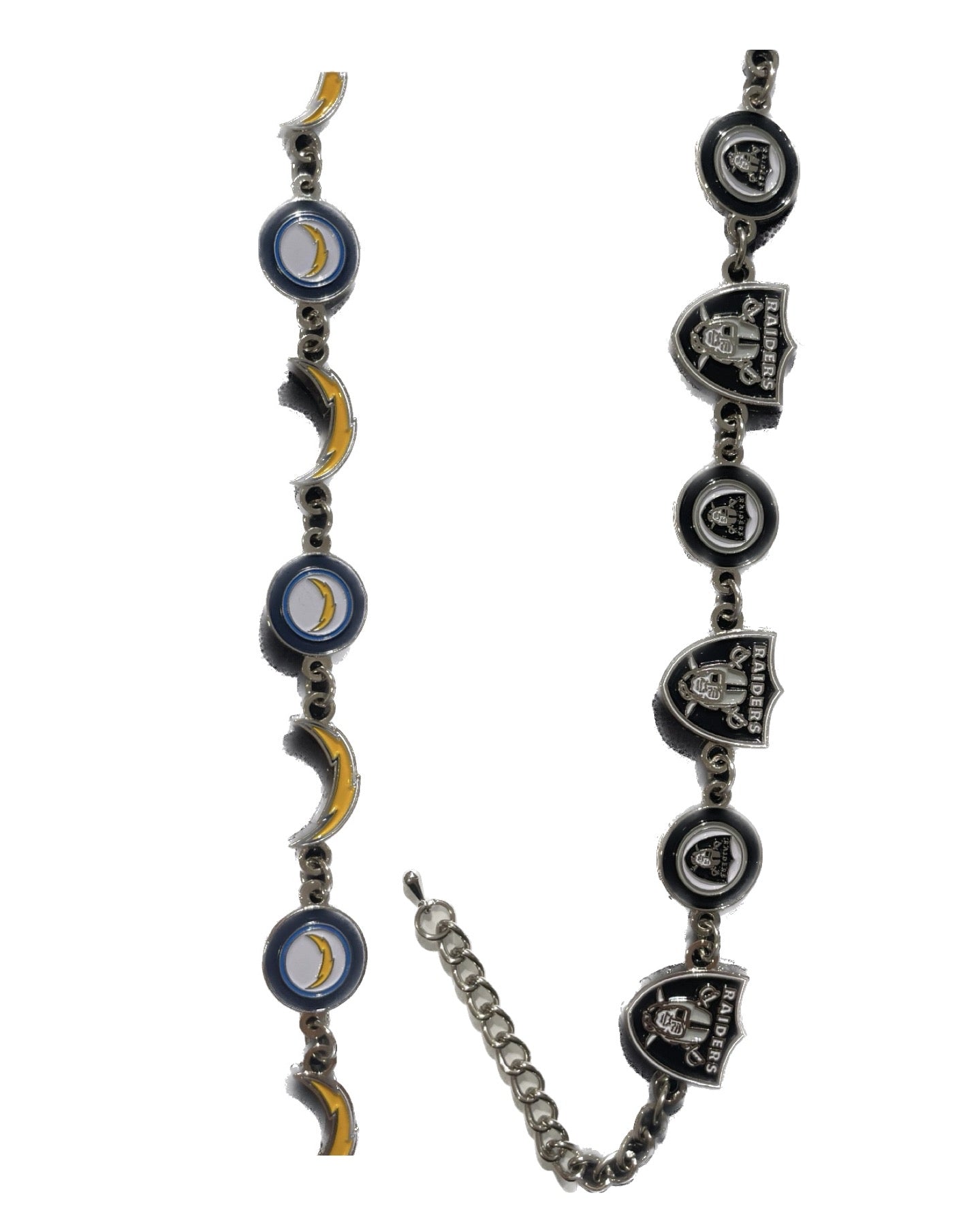 Chargers- Raiders charm link bracelet