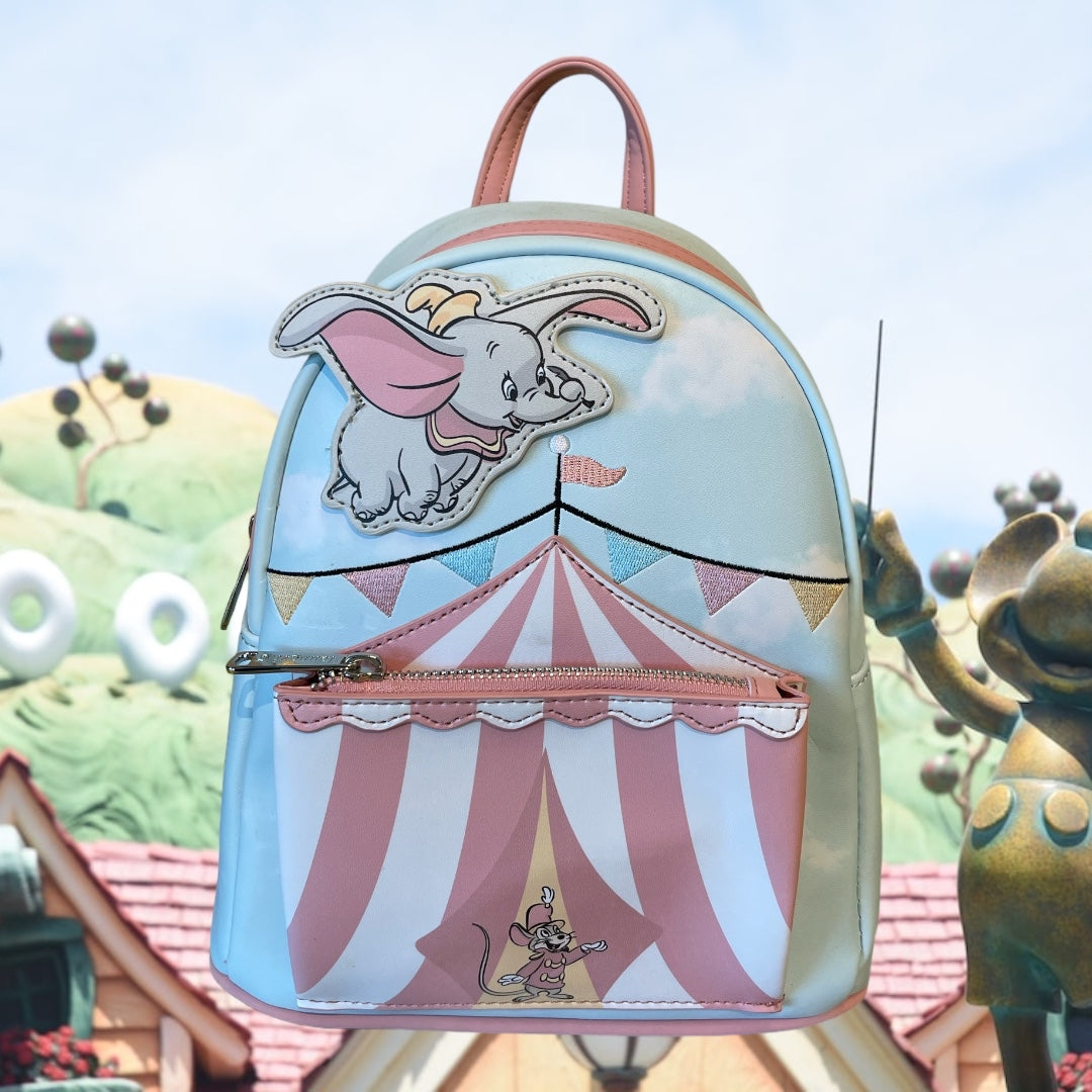 Loungefly Disney Dumbo Flying Circus Tent Womens Double Strap Shoulder Bag Purse