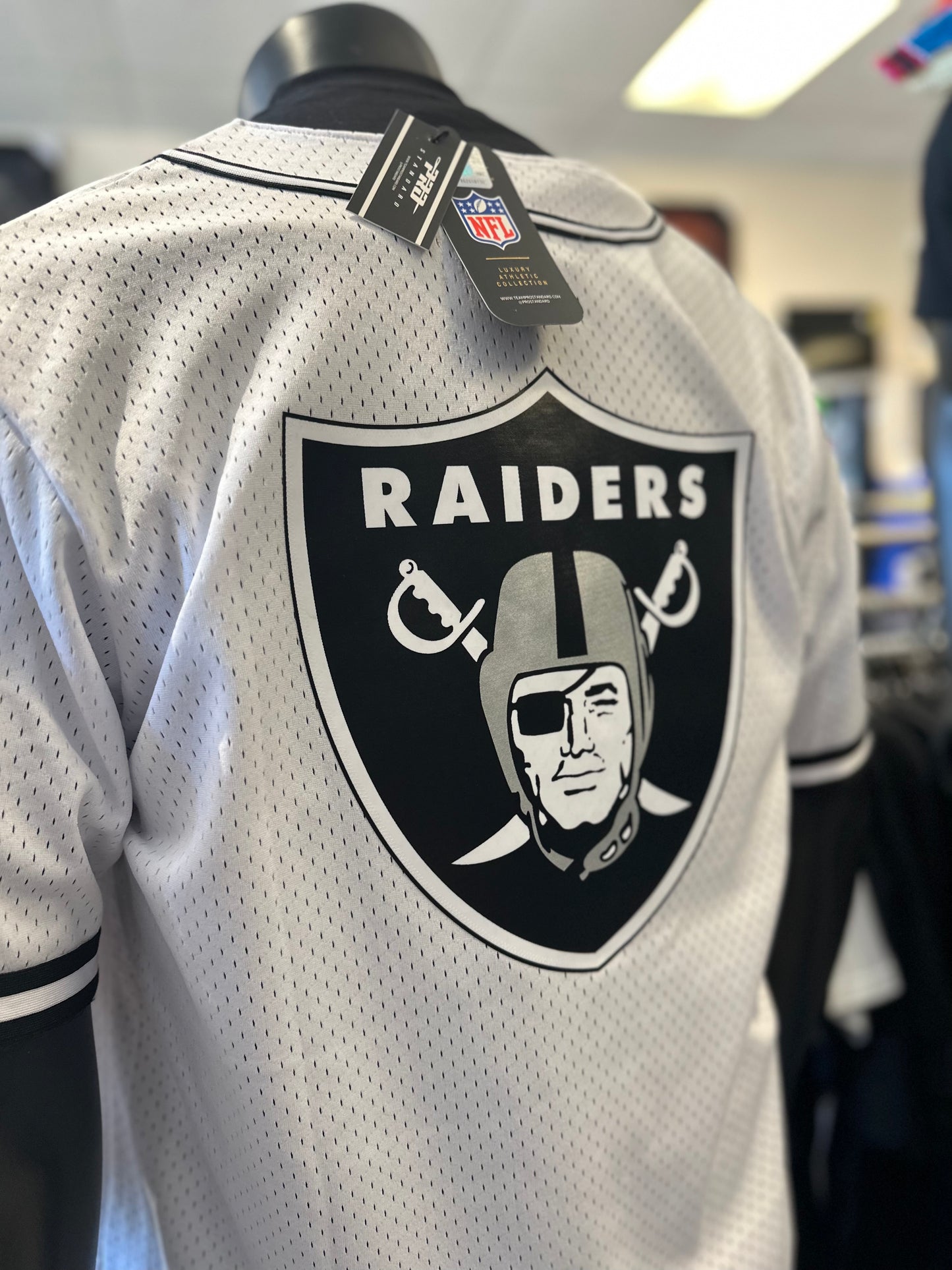 Raiders Mesh Button Up Shirt