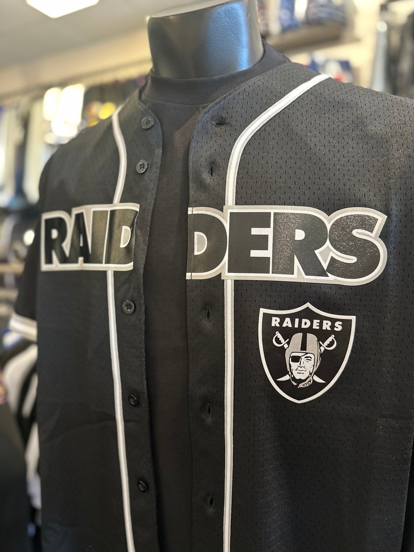 Raiders Mesh Button Up Shirt