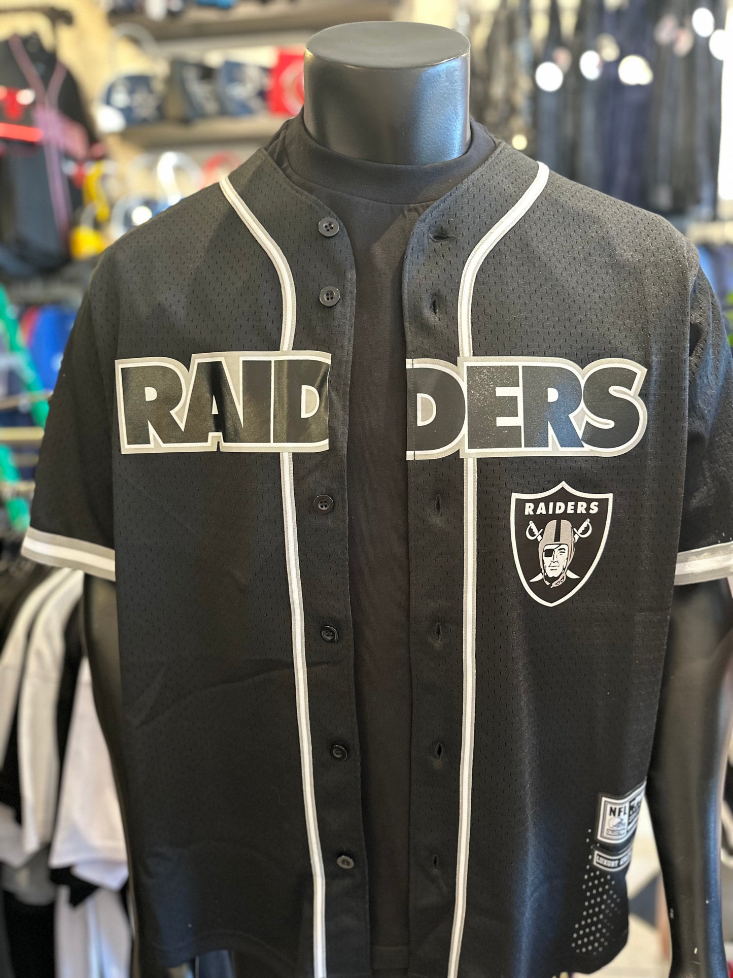 Raiders Mesh Button Up Shirt