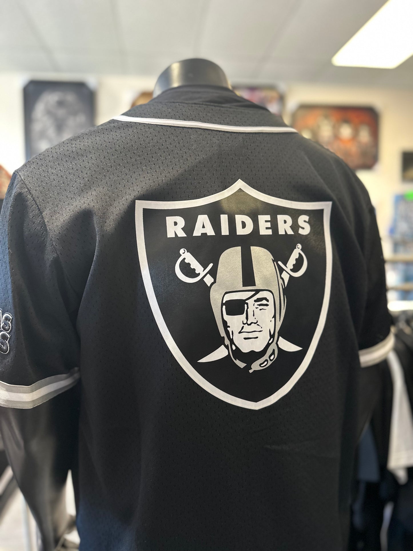 Raiders Mesh Button Up Shirt