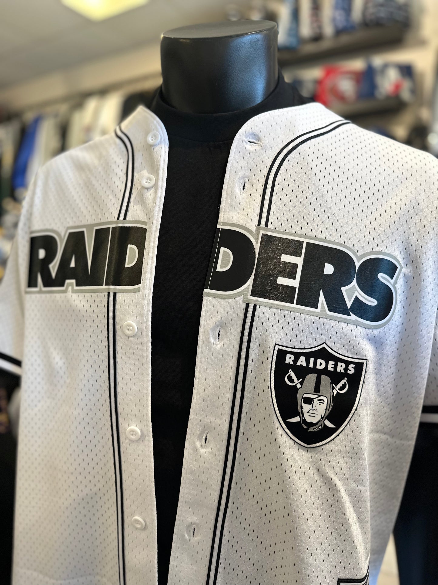 Raiders Mesh Button Up Shirt