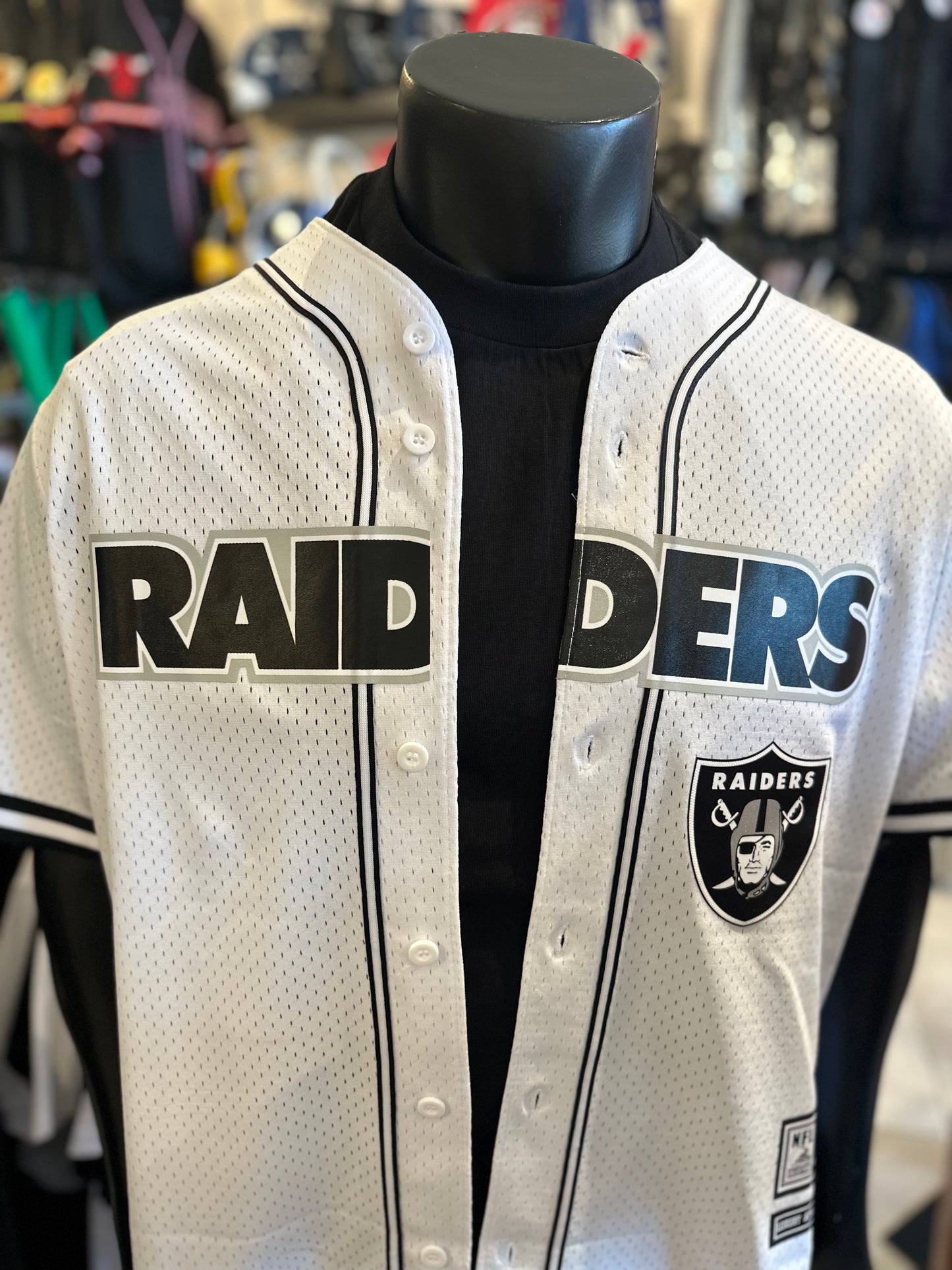 Raiders Mesh Button Up Shirt