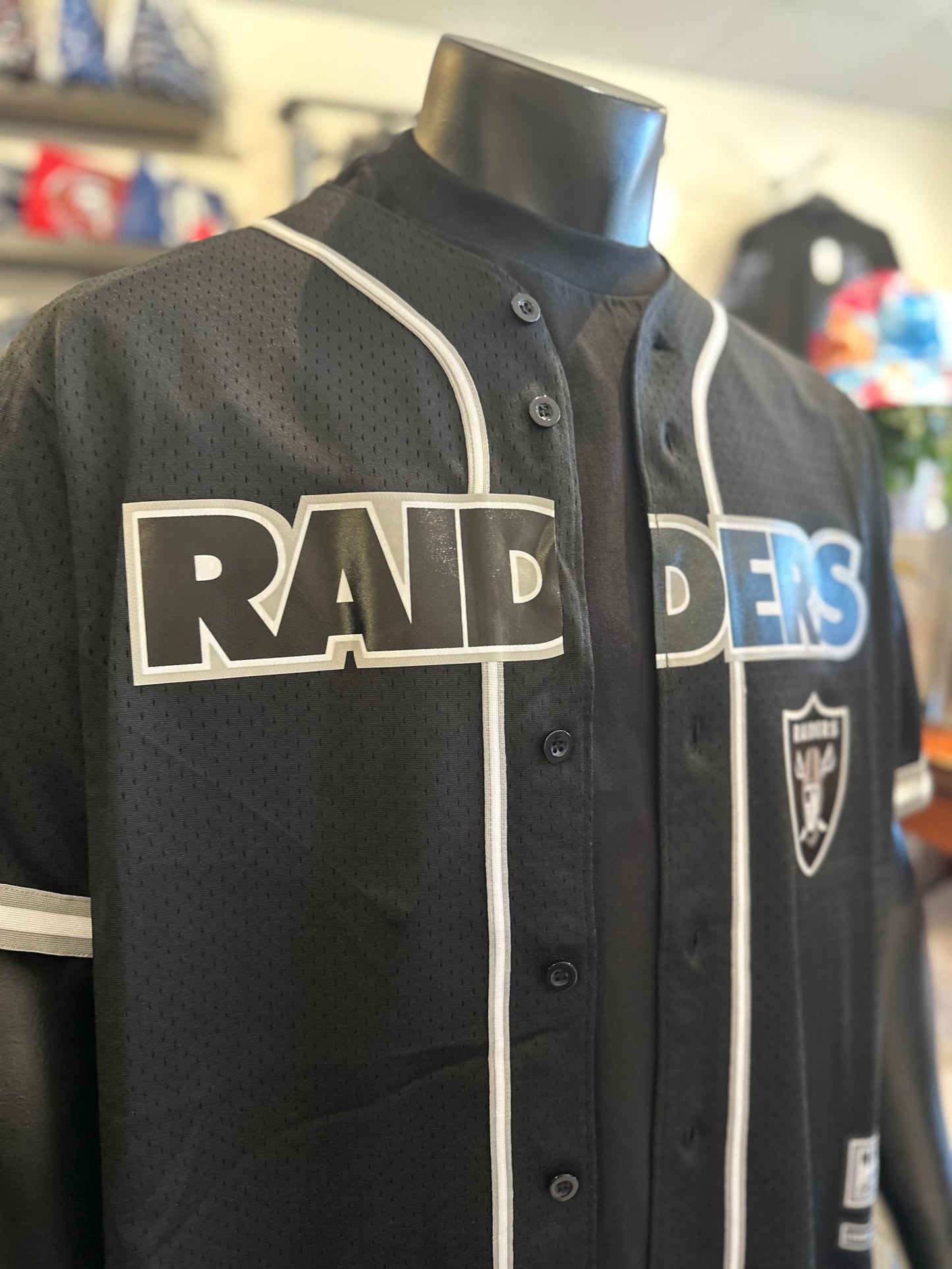 Raiders Mesh Button Up Shirt